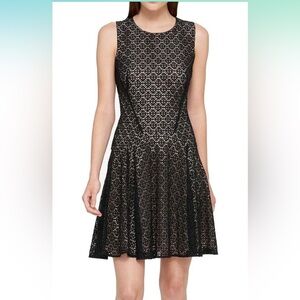 Tommy Hilfiger fit and flare lace overlay dress